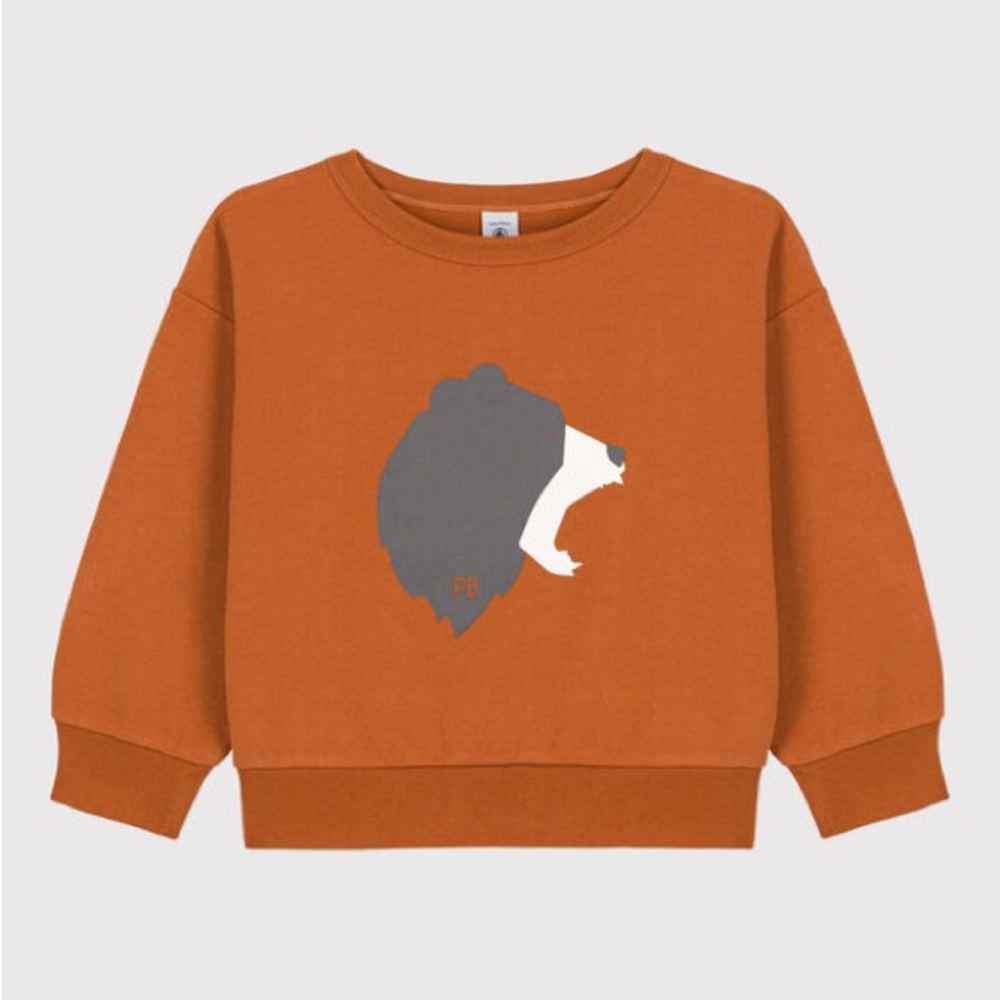 Petit Bateau Brown / Rust Sweatshirt with Bear Design